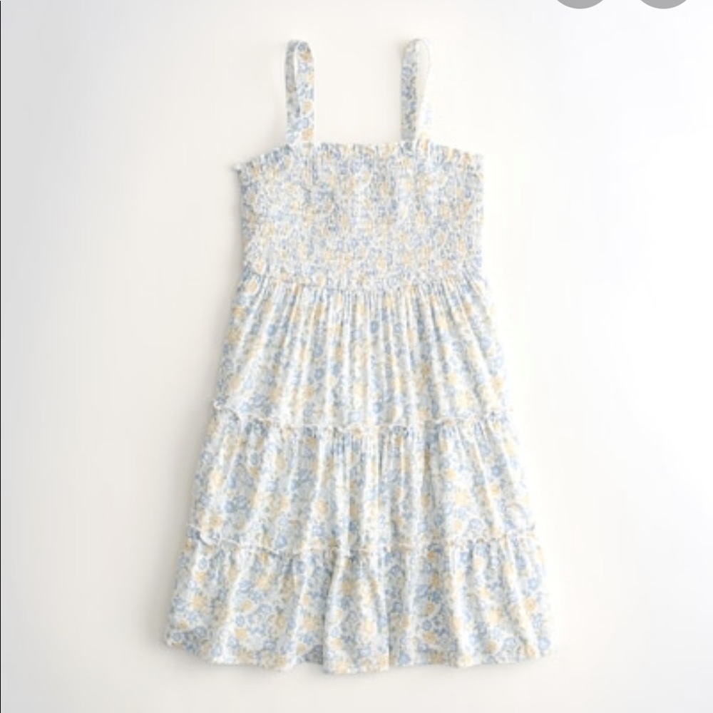 Hollister smocked tiered mini dress
